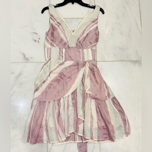 Rebecca Taylor Purple and Cream Striped Dress